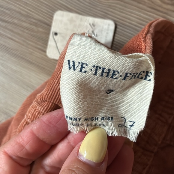 We The Free The Jenny Slim Flare Corduroy pants Cognac Side zip Women’s 27 NEW - Picture 12 of 13